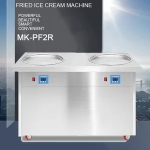 لعام 2022 آلة صنع الآيس كريم المقلي التجارية مزدوجة المقلاة التايلاندية لفائف الآيس كريم المدرفلة أعلى 10 مبيعات لآلة الآيس كريم التايلاندية - رقم 7