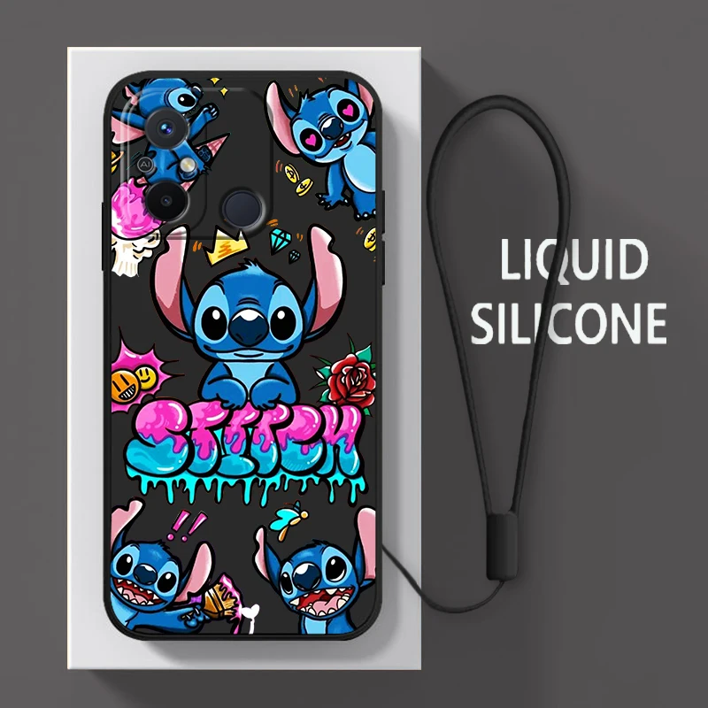 

Lilo Cartoon Cute Stitch For Xiaomi Redmi 12 12C 11 Prime A1 10 10X 9 9A 9T 9AT 8 7 6 Pro 4G 5G Liquid Rope Phone Case Fundas