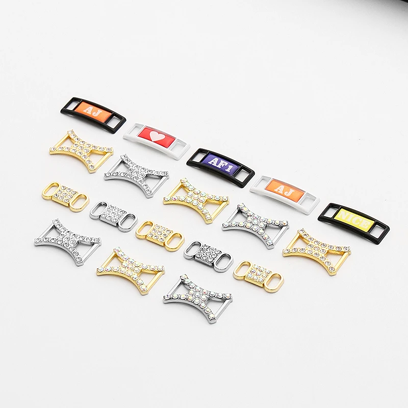 2023 New Decorations Sneaker AF1 Shoelaces Buckle DIY Rhinestone Shoe Kits Metal Lace Buckle Sports Metal Kits Shoe Accessories