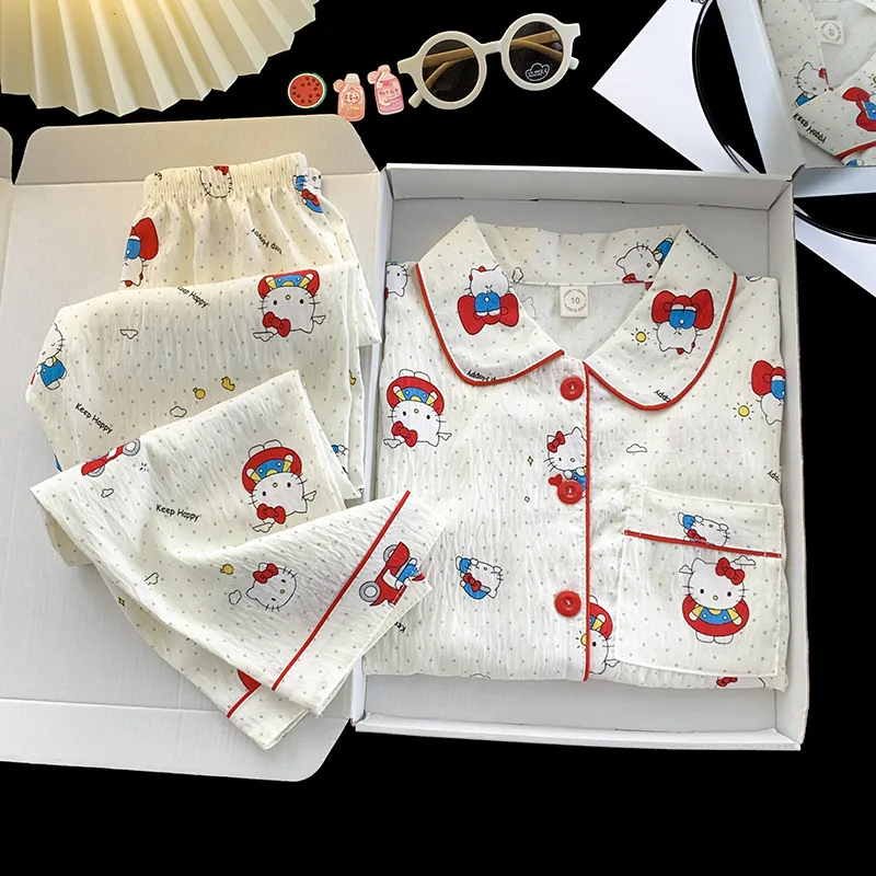 

Весенняя новинка: Детский комплект для дома из тонкого хлопка (имитация облачного хлопка) с двойным длинным кардиганом и отложным воротником, в корейском стиле, для мальчиков и девочек, пижама для кондиционированных помещений