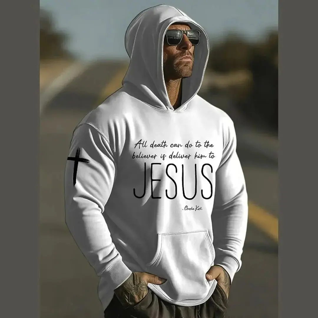 

Men's Cross Jesus Hoodie Pullover Casual Hoodie Sweatshirt Fashion Daily Holiday Casual Vintage Retro Hooded Vacation Streetwear