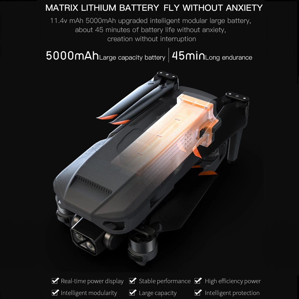 ZLL SG909 RC Drone Original Battery 11.4V 5000mAh 45mins Flight Time Smart Lithium Battery Replacement Spare Parts Accessories