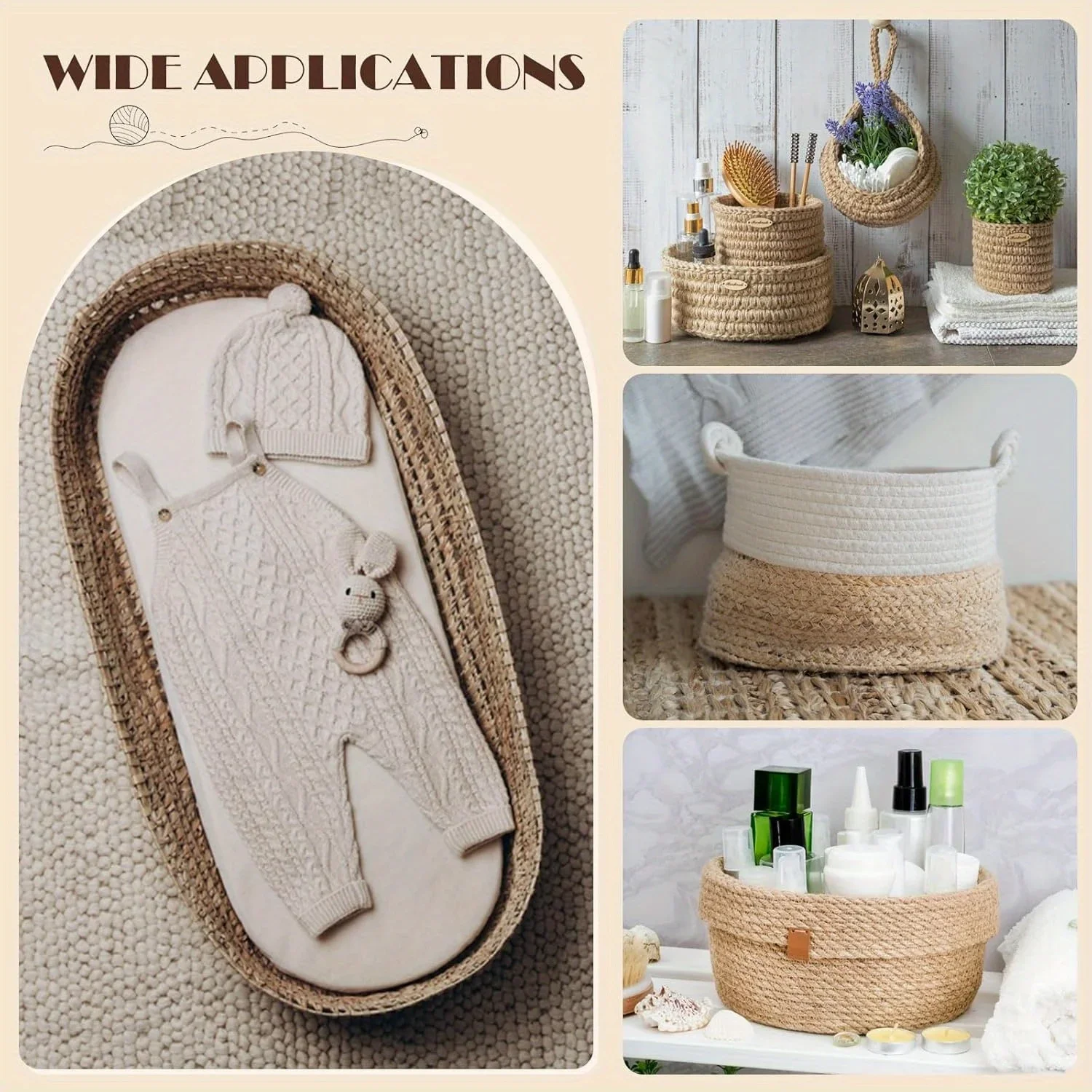 Large Moses Basket Wooden Base, Wooden Crochet Basket Base,Oval Knitting Base, Wooden Base Shaper for Crochet or Knitting Crafts view 5