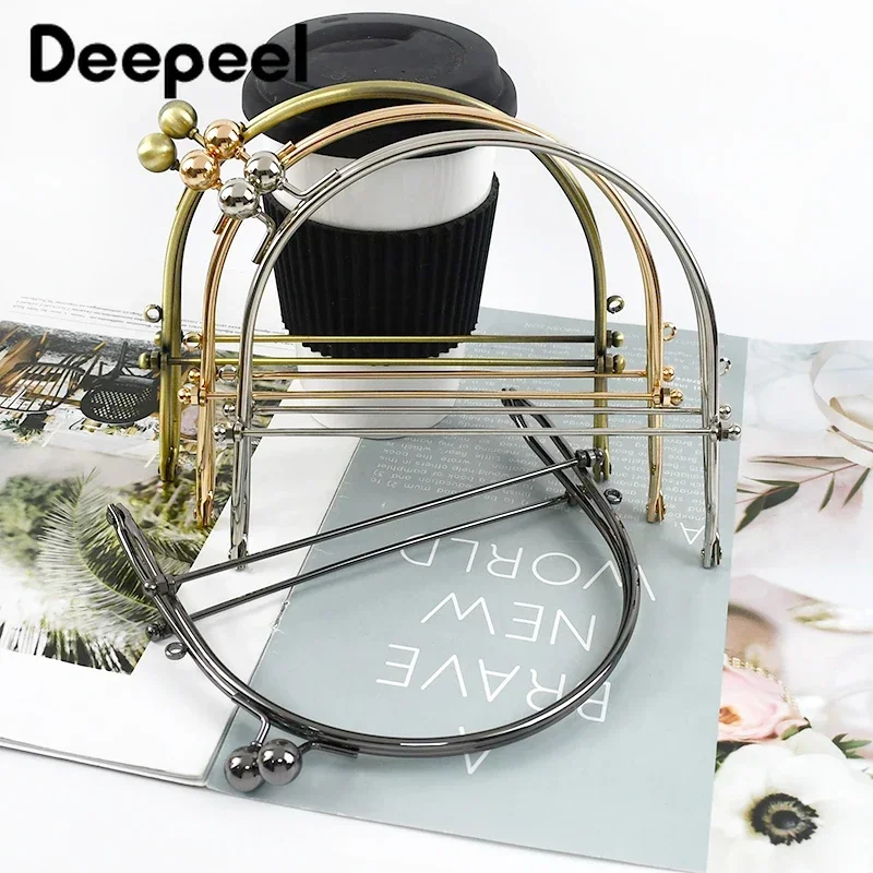 Deepeel 15cm U-shaped Metal Purse Kiss Clasp Bag Lock Frame Wallet Handle Handmade Bags Brackets DIY Sewing Hardware Accessory