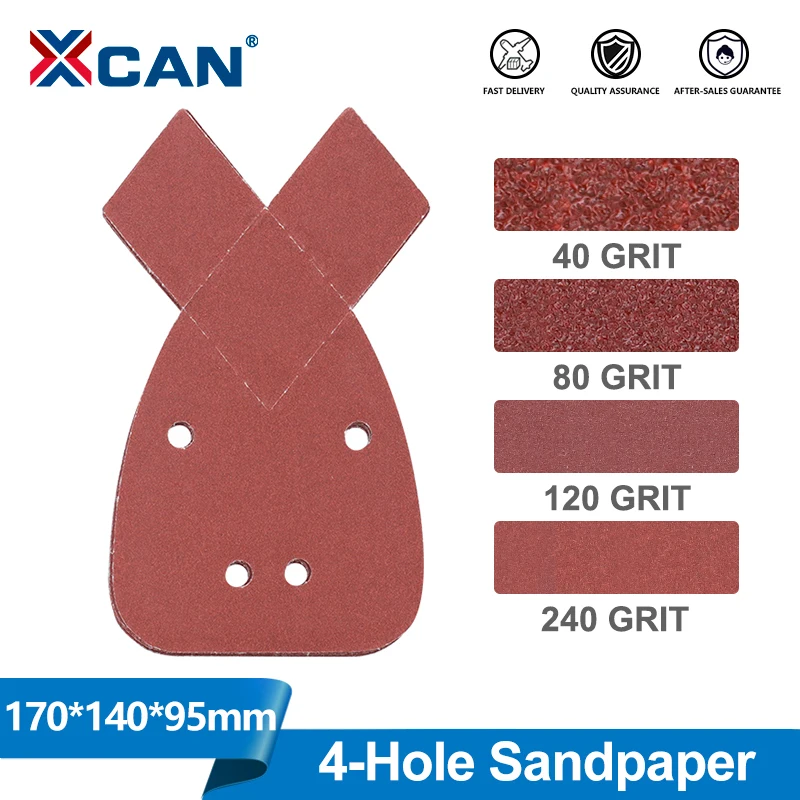 XCAN 10/40Pcs Sanding Paper 40-240 Grit Self-adhesive Sandpaper 4 Holes Sanding Pads Abrasive Polishing Tool for Metal Wood Car