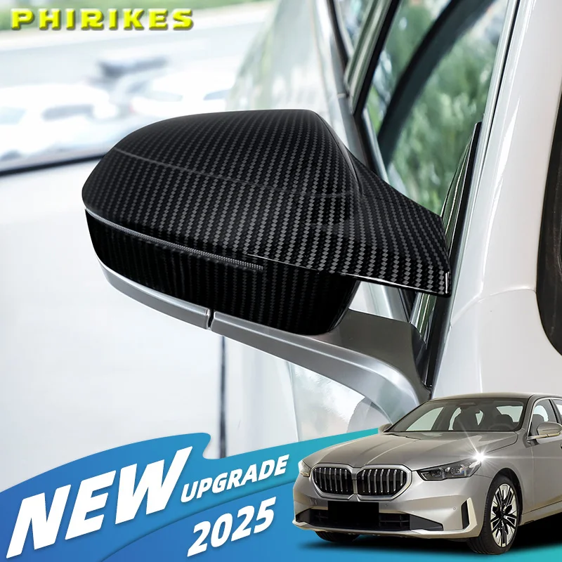 Rearview Mirror Cover Cap Carbon Fiber / Black for BMW 5 7 I5 I7 Series G60 G61 G68 G70 M3 G90 Car Accessorie