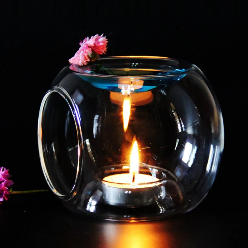 High Borosilicate Glass Essential Oil Incense Burner Home Aromatherapy Candle Heating Holder Reed Diffuser Censer for Home Decor