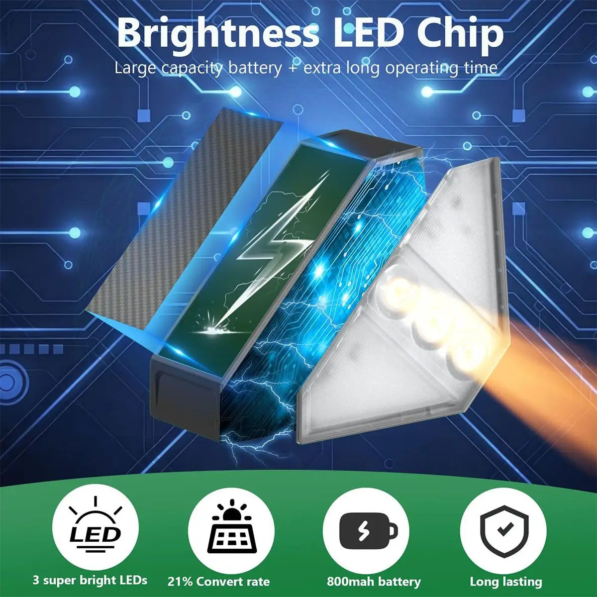 Solar geführte Schrittlampe Treppenlampen angetrieben Lampen Licht hohe helle Tür Vorderseite im Freien installieren freies Design kein widerstandsfähiges wasserdicht