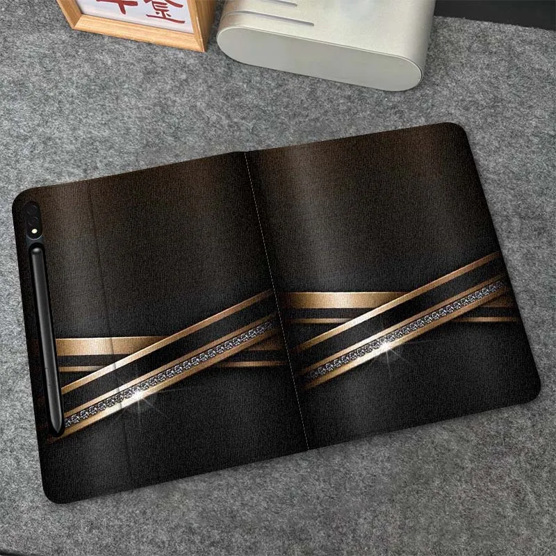 

Чехол для планшета Samsung Galaxy Tab S6 S7 S8 S9 S10 FE Plus Lite с блестящими полосками, мягкий, гибкий, с поддержкой, отличный подарок