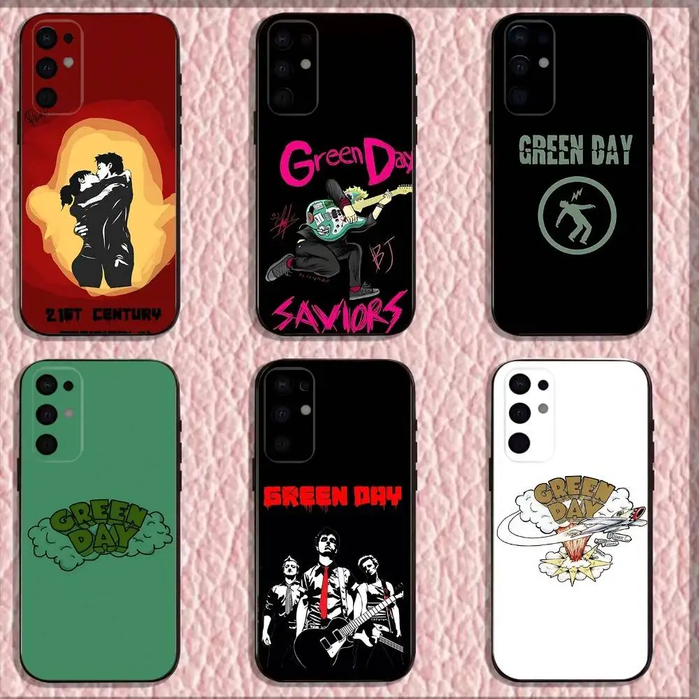 

G-Green Band Day Phone Case For Samsung S 25,24,23,22,30,21,10,9,Ultra,Plus,Lite,FE,4,5G Black Soft Case