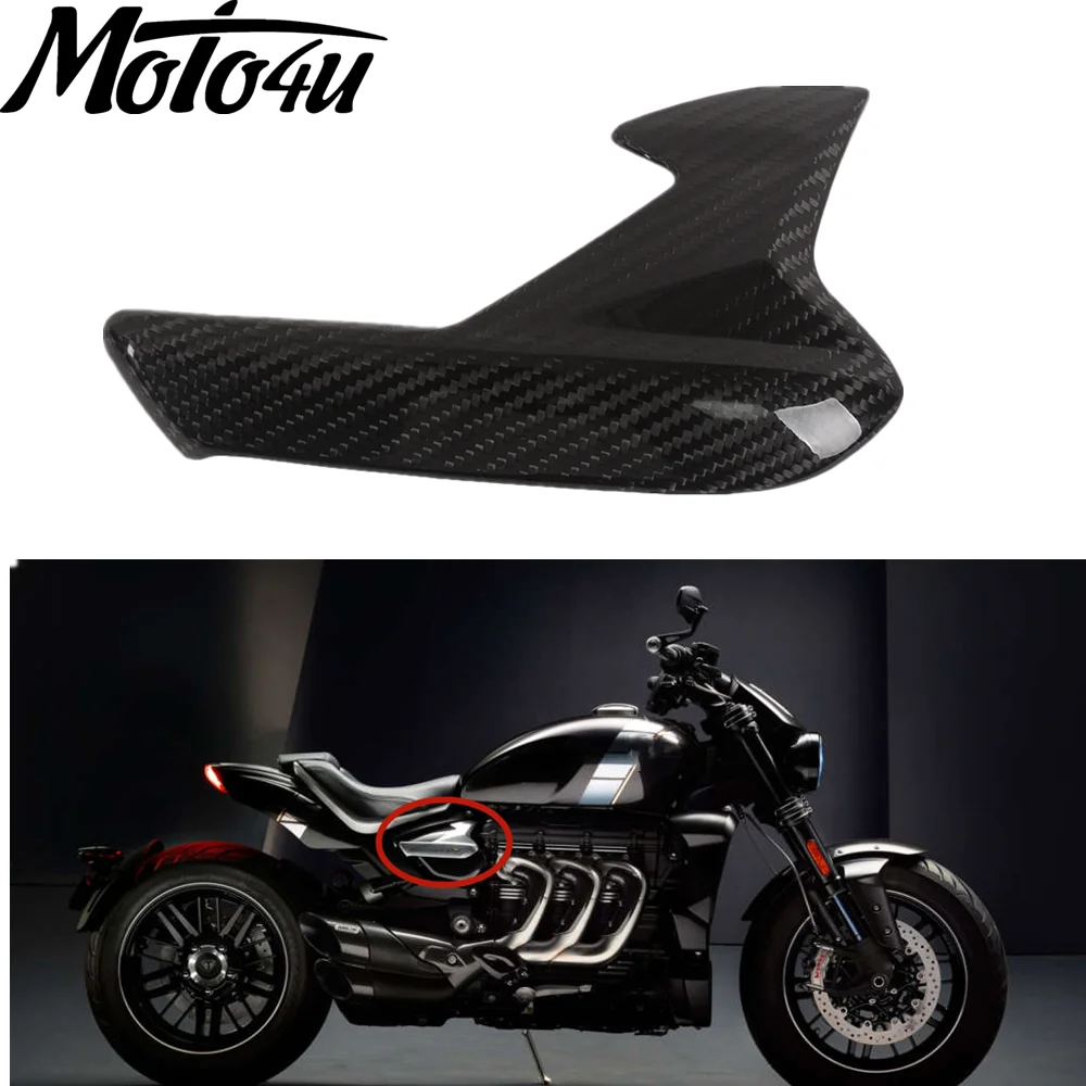 Real Carbon Fiber Side Panels Protector Guard 3K Twill For Triumph Rocket III 2020 2021