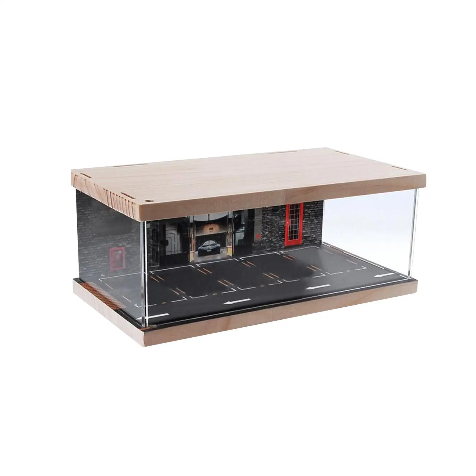 1:64 Scale Parking Lot Showcase Mini Car Model Storage Boxes Dustproof Diecast Car Protective Garage