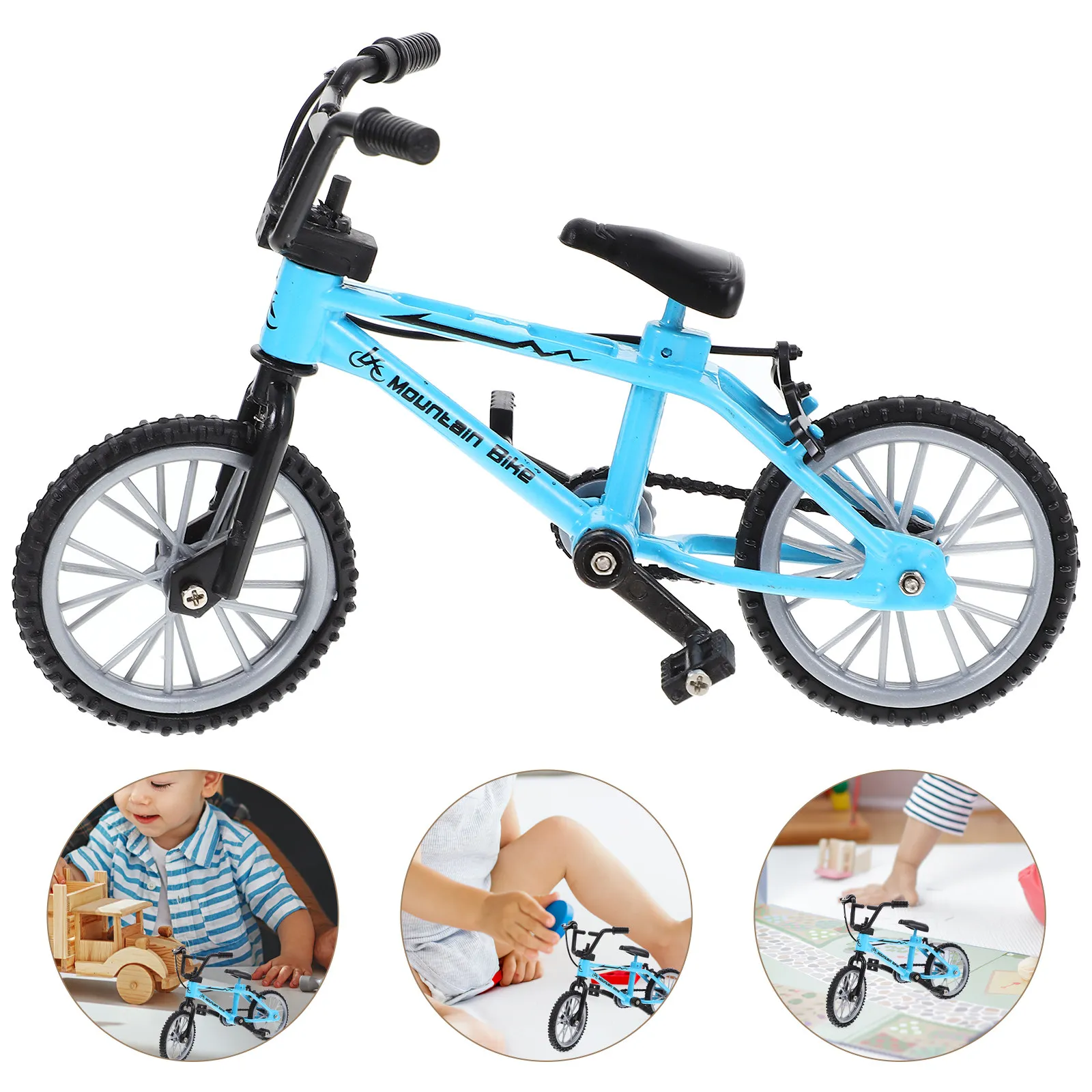 

Miniature Metal Bike Simulation Mountain Bicycle Lifelike Mini Bike for Dollhouse Photo Prop Micro Landscape Decor