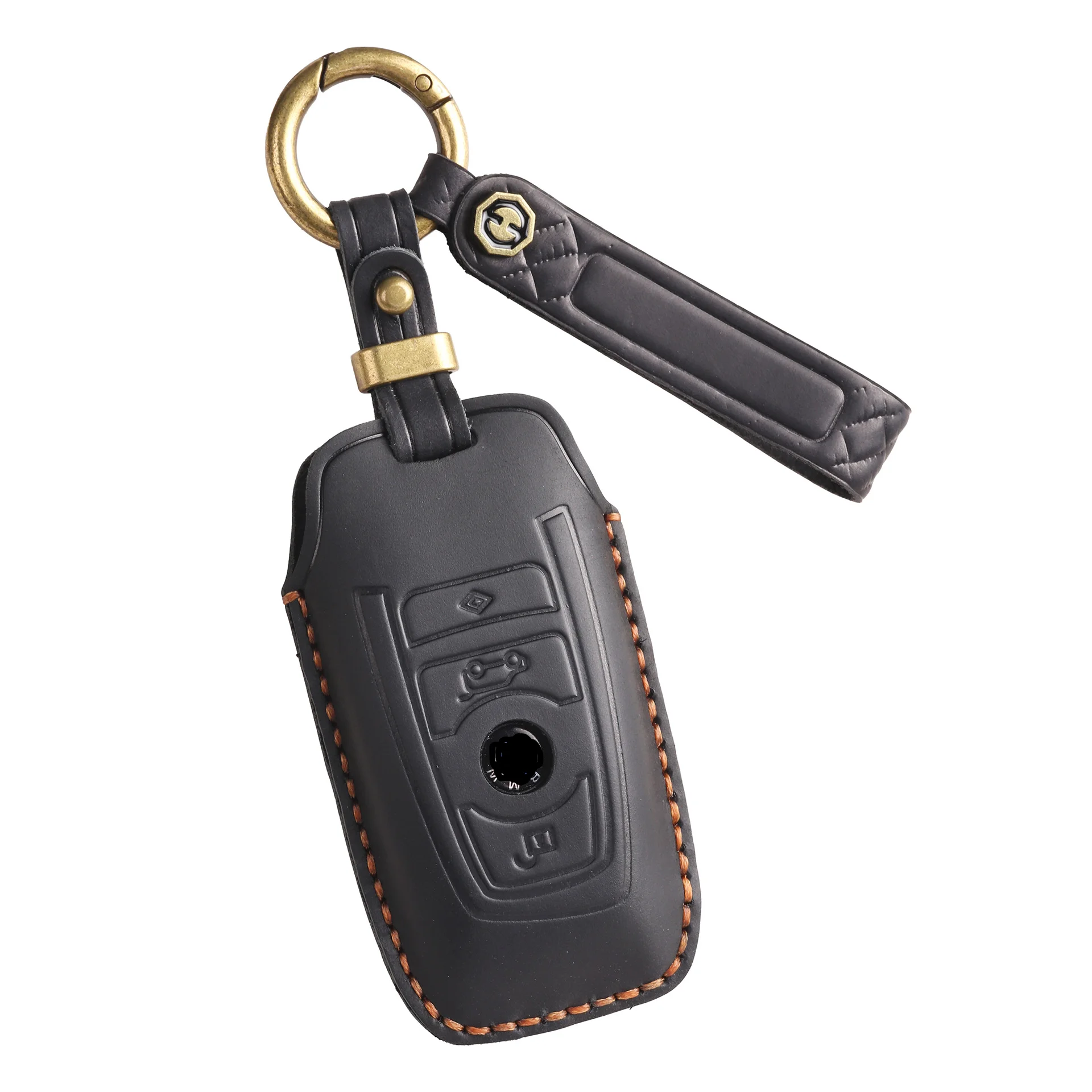 Leather Car Key Case Cover Fob Keychain Accessories for BMW Series 3 F30 F10 F18 F22 F01 X3 X4 F06 F02 M3 M5 Keyring Holder Bag