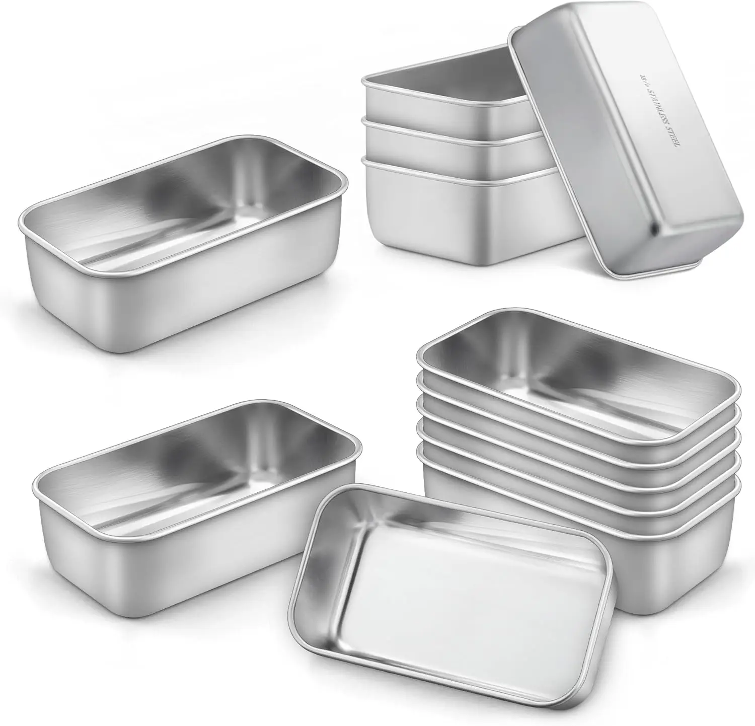 

12 Pack Mini Loaf Pans, Stainless Steel Baking Pans for Bread, Meatloaf, Dishwasher Safe