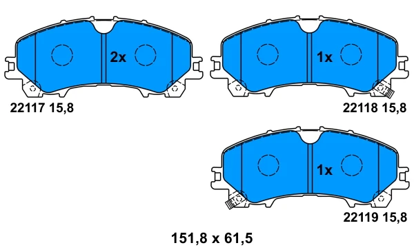 THREEON Ceramic Front Brake Pad For INFINITI Q50 Q60 QX50 2013- For NISSAN X-TRAIL 3 (T32) 1.6D 2.0 2.5 2013- FOR RENAUL KOLEOS2