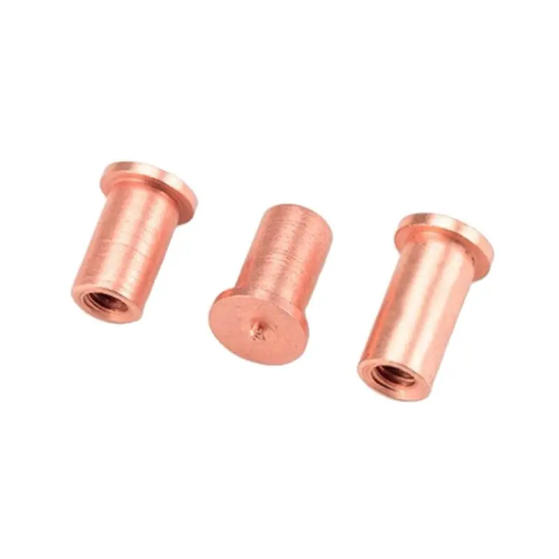 M3 M4 M5 Copper Plated Welding Screw Studs With Inner Thread 100pcs/Lot