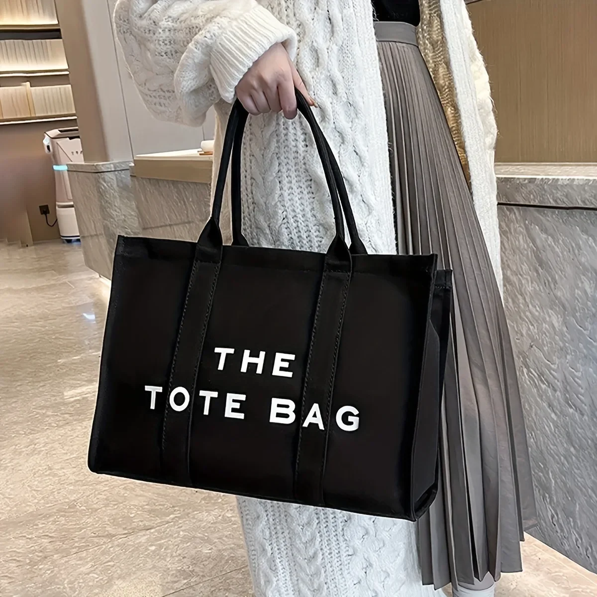 Upgraded ToteBag women's bag European and American retro new canvas edging original color large medium and small tote bags for