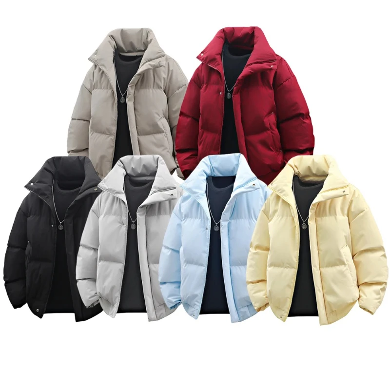 

Fashion Multi-functional Padded Jacket Men High-quality Zipper Cotton Lined Puffer Jackets Korean Men's High Neck Parkas