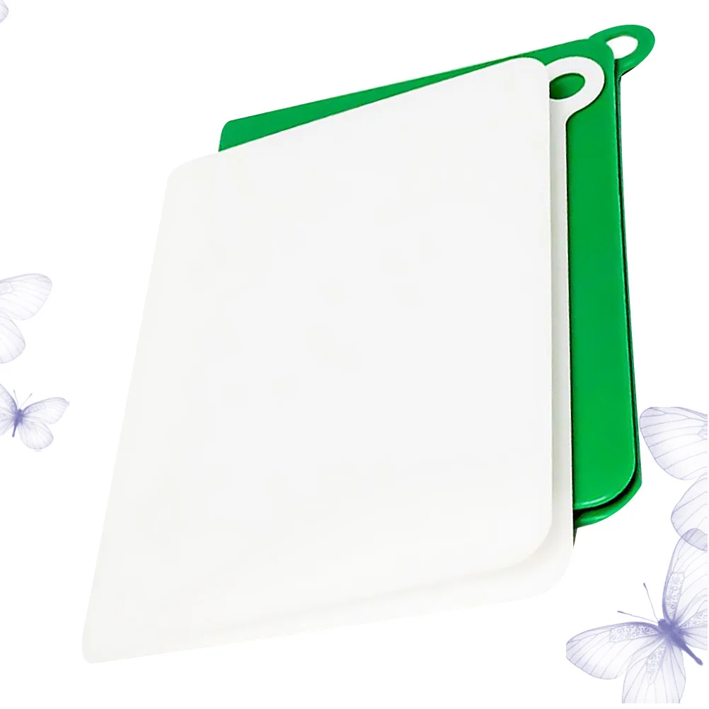 

2Pcs Folding Plastic Cutting Board Non-Slip Chopping Block Hanging Hole Space Saving for Kitchen Home Office Camping
