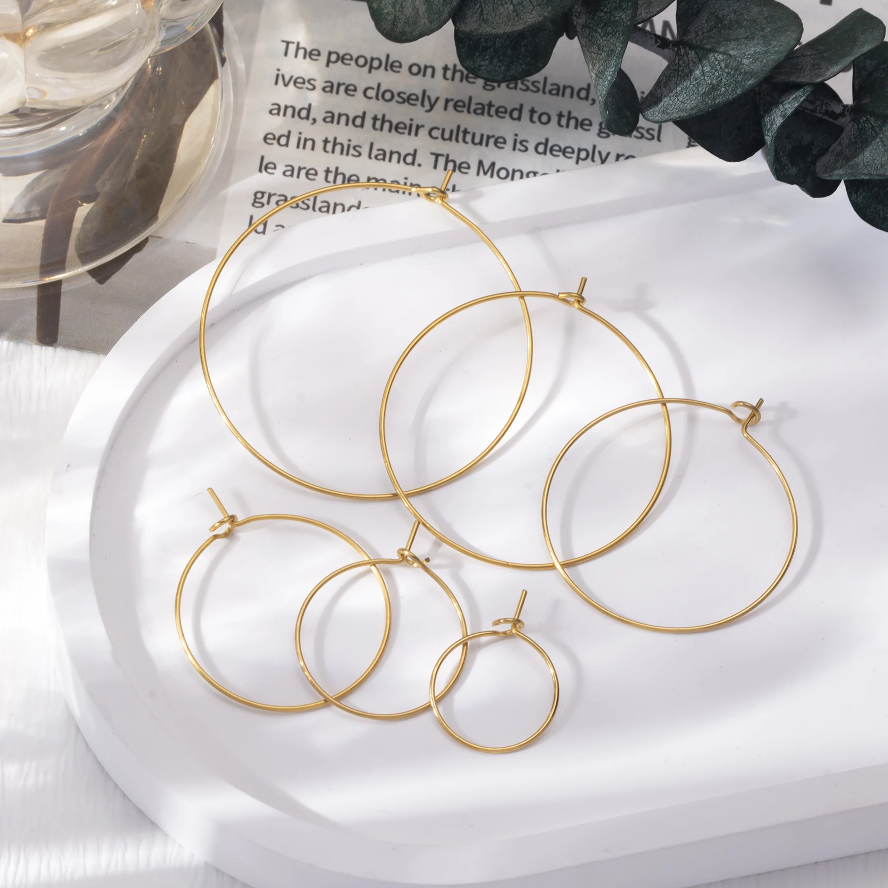 50 Stück Edelstahl, hypoallergen, 15 mm–40 mm, runde, kreisförmige Drahtohrringe, passend für die Herstellung von Schmuck und Ohrringen im DIY-Stil. – Detail 5