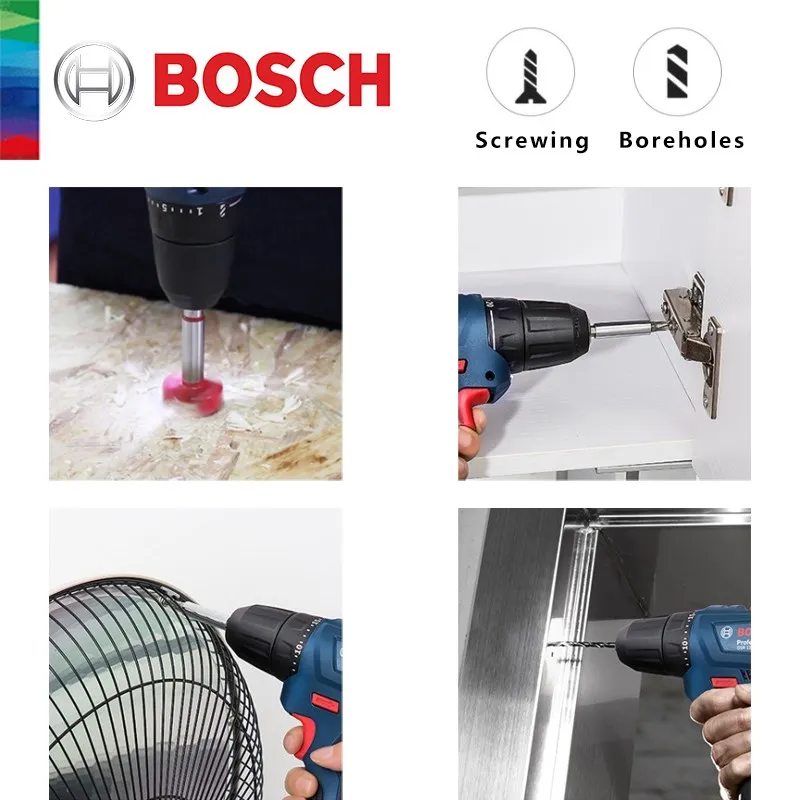 Bosch-Perceuse électrique professionnelle sans fil, perceuse à main électrique sans fil, tournevis de bricolage domestique multifonction, outils