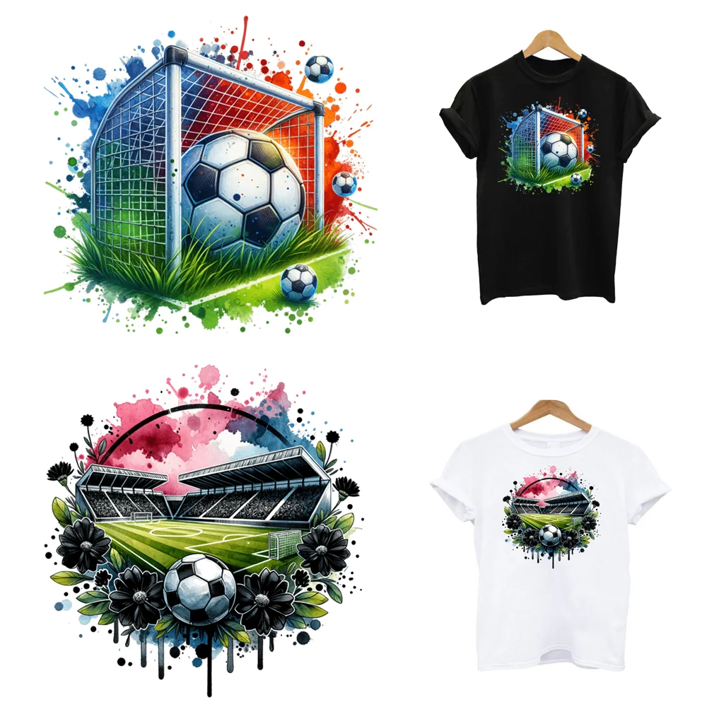 2Pcs/Lot Iron On Fusible Thermoadhesive Patches For Clothing Sports Football Heat Thermal Transfer T Shirt Ironing Stickers DIY