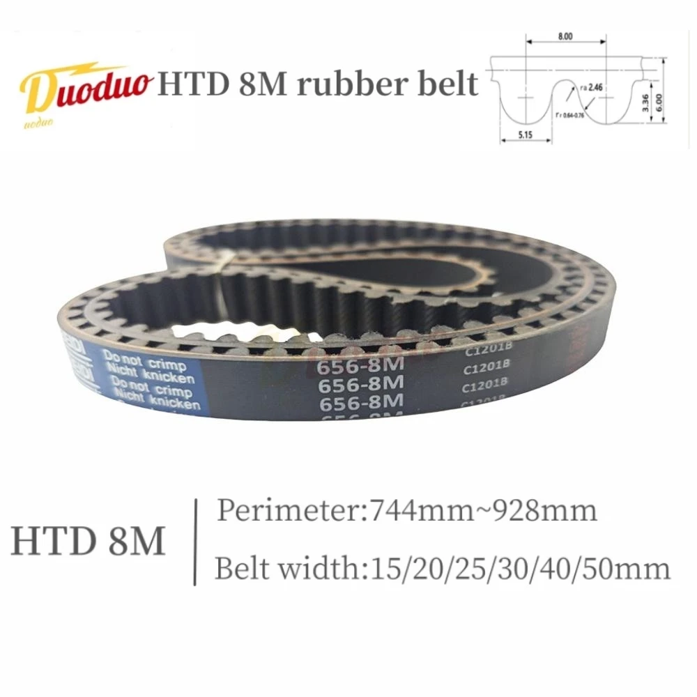 

HTD 8M Rubber Timing Belt Perimeter 744mm - 928mm 93 - 116Teeth Closed Loop Synchronous Belt Width 15mm 20mm 25mm 30mm 40mm 50mm
