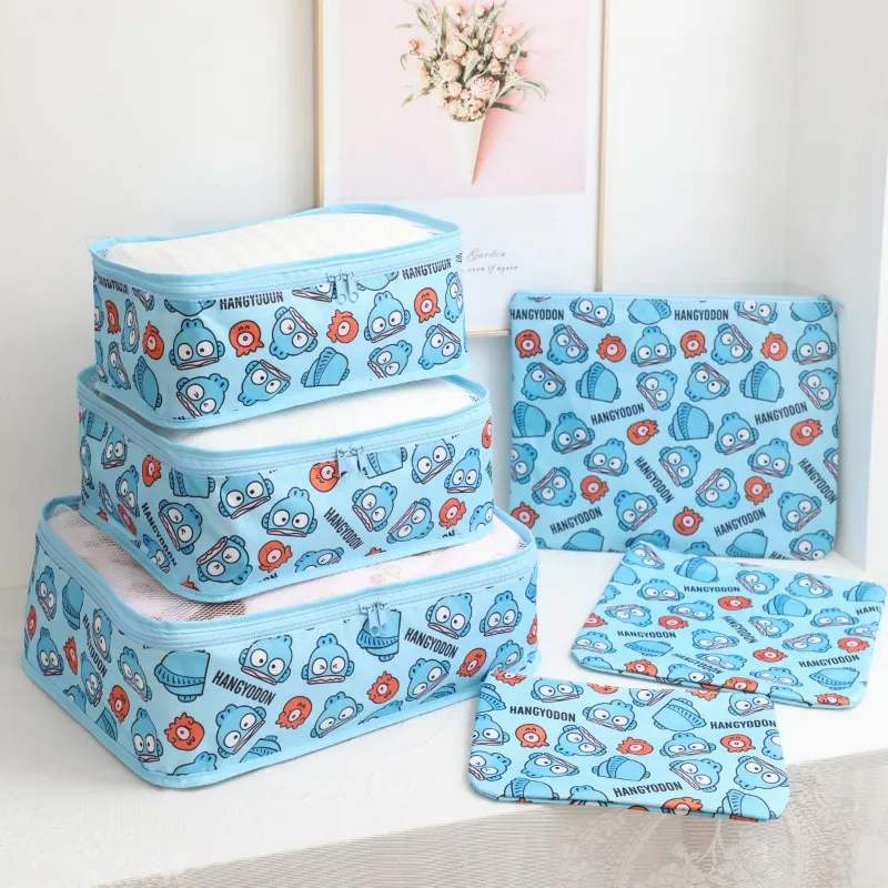 

6pcs Kawaii Sanrio Cinnamoroll Fabric Travel Bag Cute Kuromi My Melody Household Storage Clothes Organizer Bag Gifts Toys