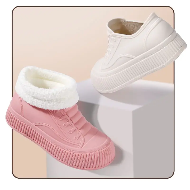 Beige Damen-Galoschen, wasserdichte Knöchel-Regenstiefel, Damen-Korean-Stil, lose Regenstiefel, Wasserschuhe, Damen, neue Regenschuhe mit breiter Zehenpartie – Detail 23