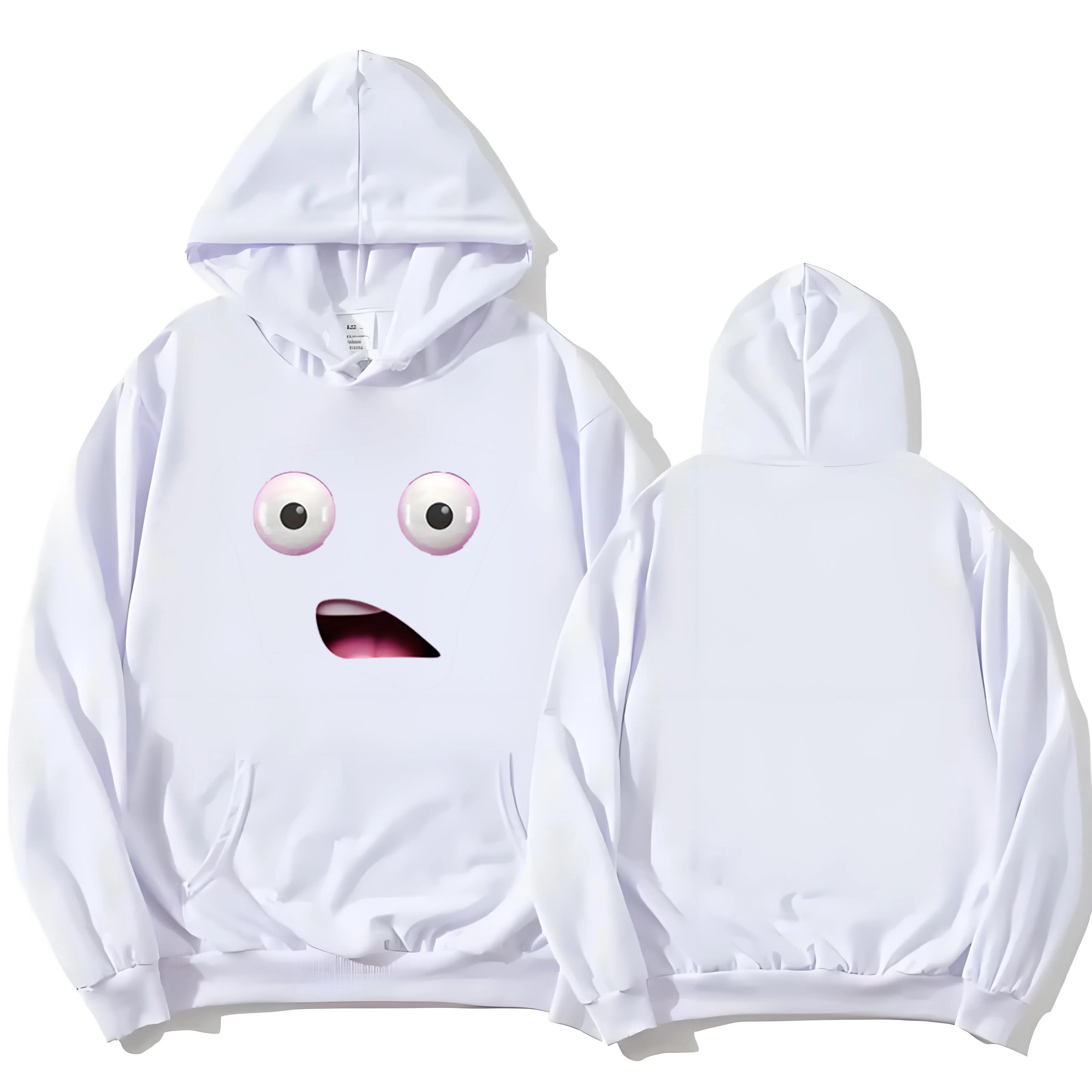

The latest 2025 fashion 330G heavy-duty hooded sweatshirt features an interesting smiley face print