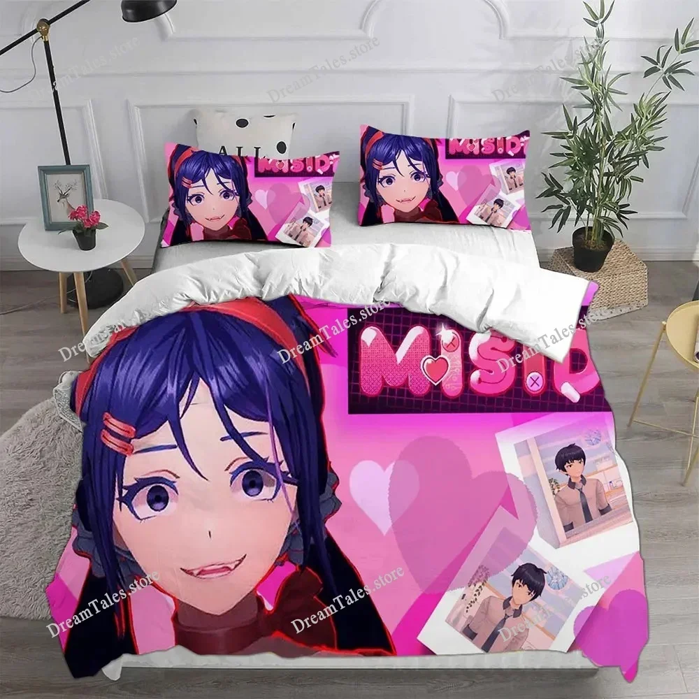 

Kawaii Girl Game MiSide Bedding Set Quilt Bed Cover Comforter Duvet Cover Pillow Case Sets Teenagers Children's Gifts741