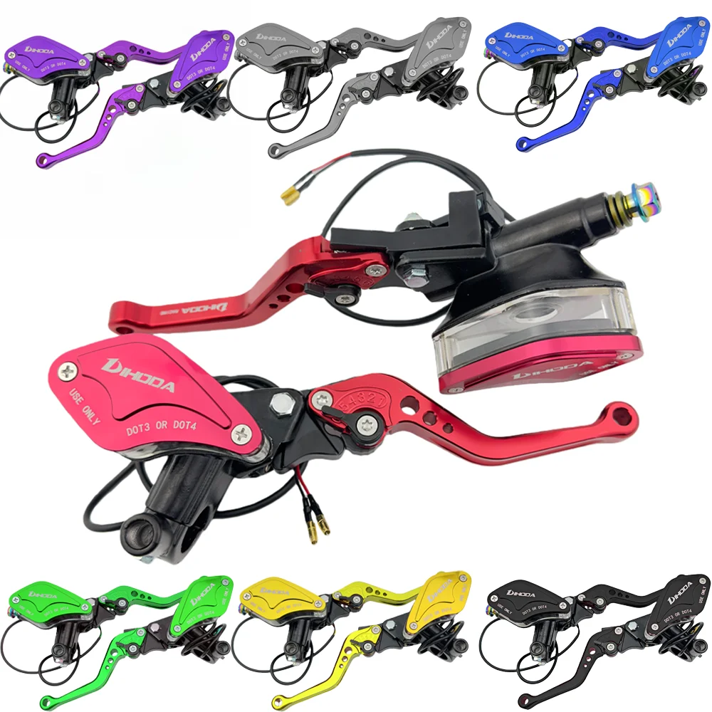 

2 шт., левый и правый, 14 мм, набор насосов главного тормозного цилиндра мотоцикла, 22 мм, рычаг, 6 уровней, регулируемые универсальные аксессуары