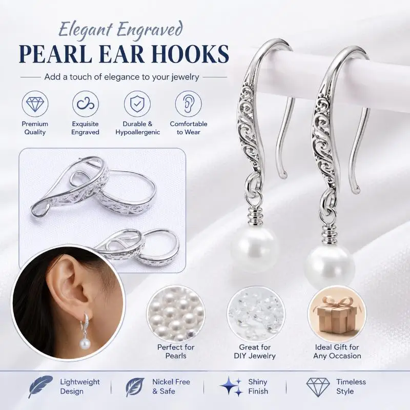 4PCS Lead-Free Brass Earring Hook Ear Wires Safe for DIY Jewelry Craft Project Making Supplies