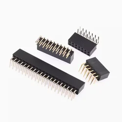 10pcs 2X2/3/4/5/6/7/8/9/10/12/20/40 Pin Double Row Right Angle Female Pin Header 2.54mm Pitch Strip Connector Socket