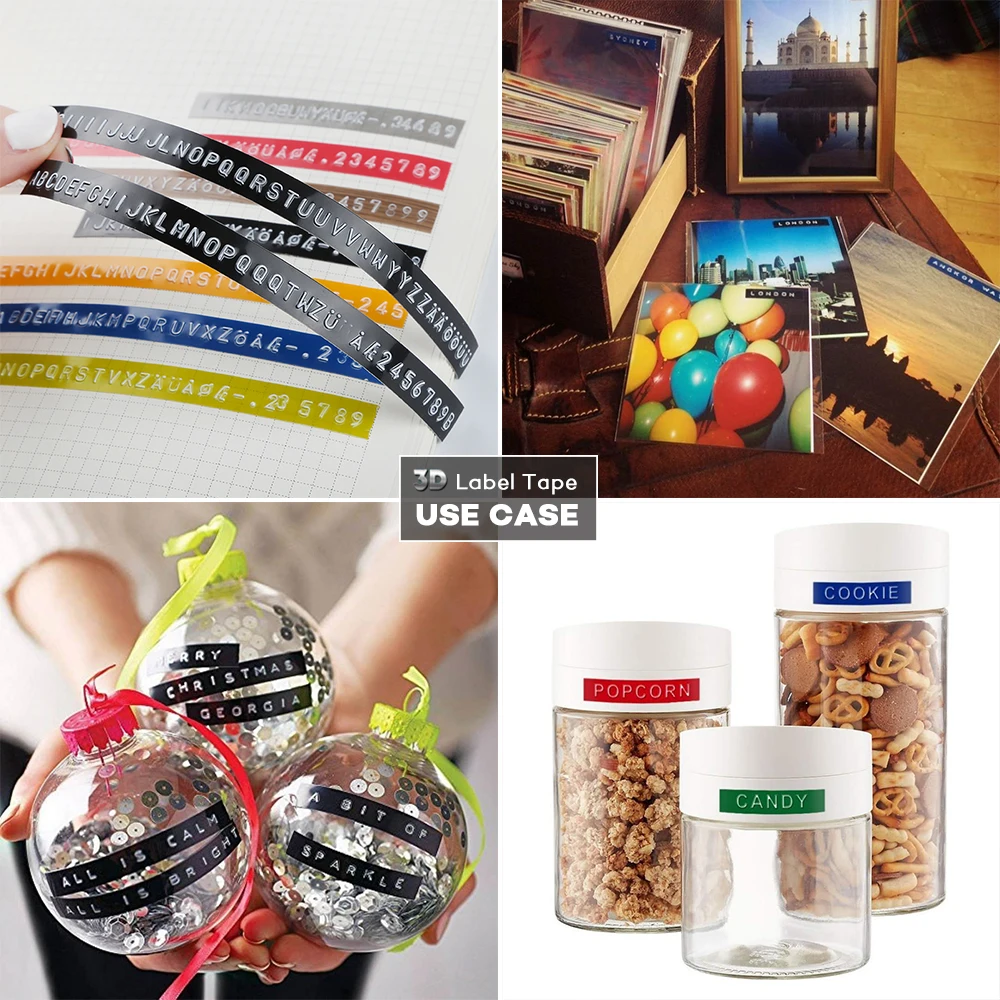 1 Roll Basic Colors Refill Tapes for Motex Embossing Label Maker MOTEX 1540B E505 Typewriter - 12mm x 3mtrs