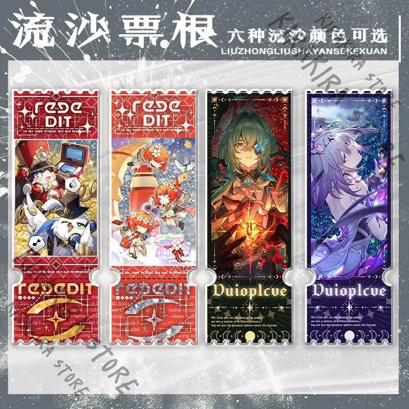 

Honkai: Star Rail Anaxa Cartoon Quicksand Ticket Stub Cosplay Castorice Pom-Pom Colorful Figurine Standing Sign Mascot Anime