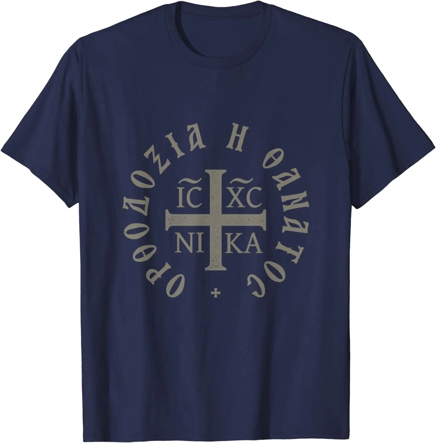 Orthodoxy or Death Greek IC XC NIKA Christogram Men T-Shirt Short Sleeve Casual Cotton O-Neck Summer T Shirt