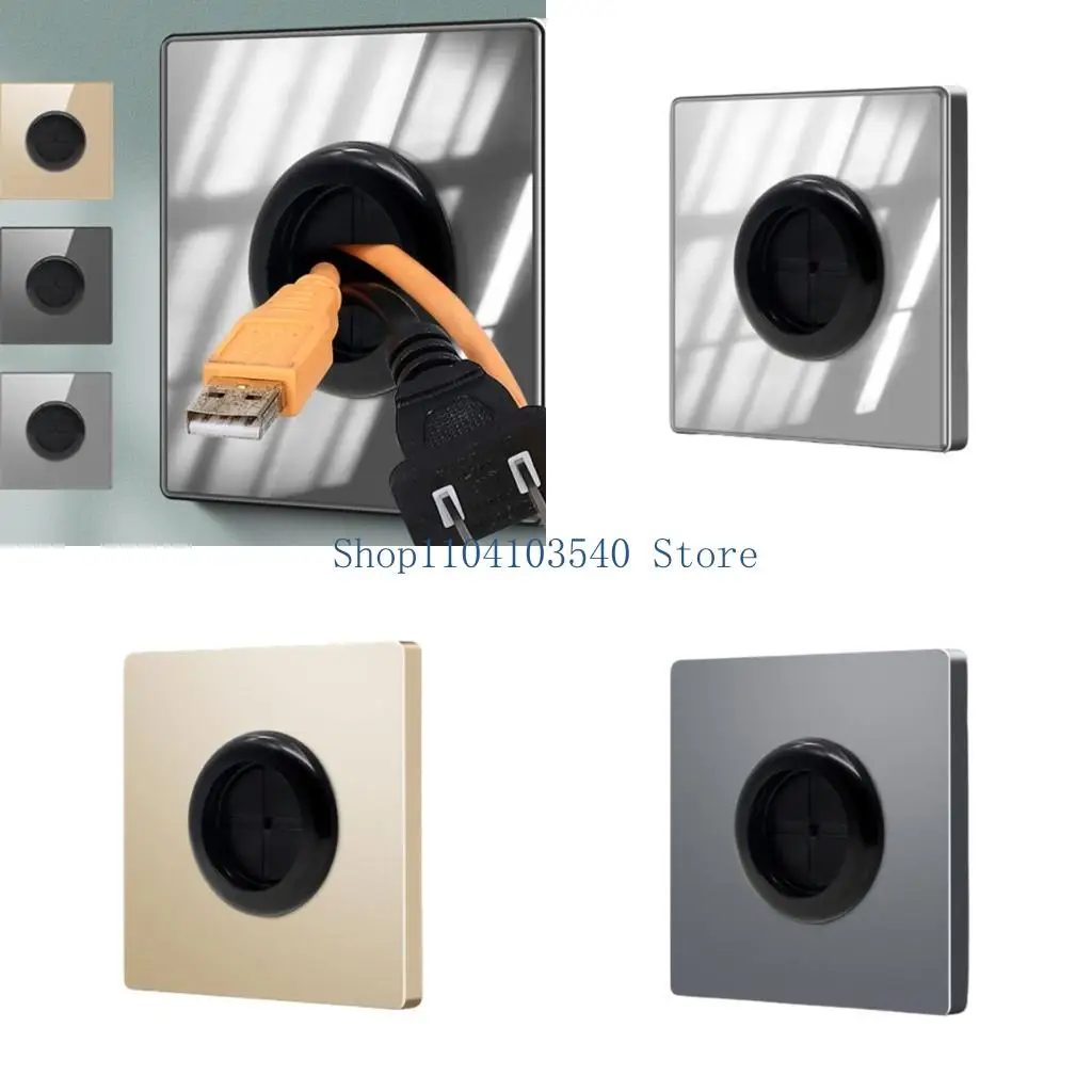 02DC Wall Cable Management Panel Wall Blank Panel With Outlet Hole Decorative Cover Cable-Organizer Storage Cable Hole Device
