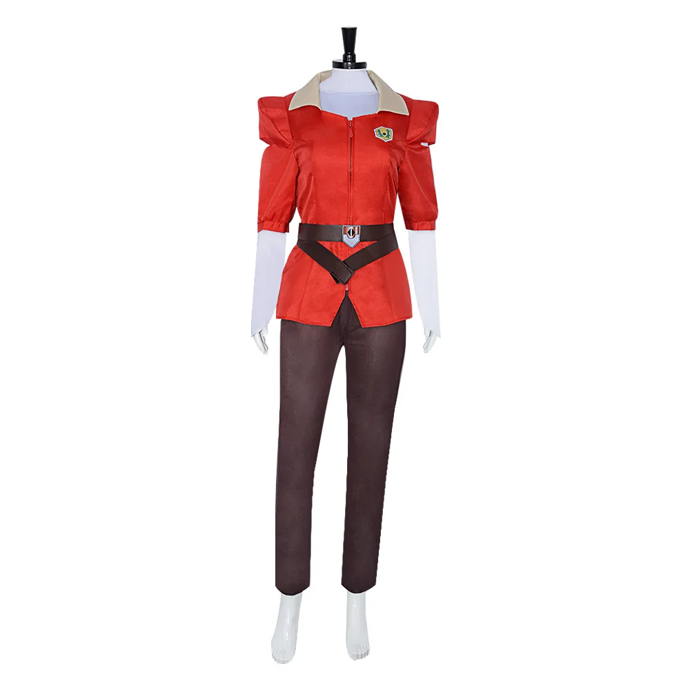 Anime She-Ra Cosplay Traje, As Princesas do Poder Adora Uniforme Vermelho, Casaco Vermelho, Calças Sobrinha, Cinto, Fato Carnaval Halloween