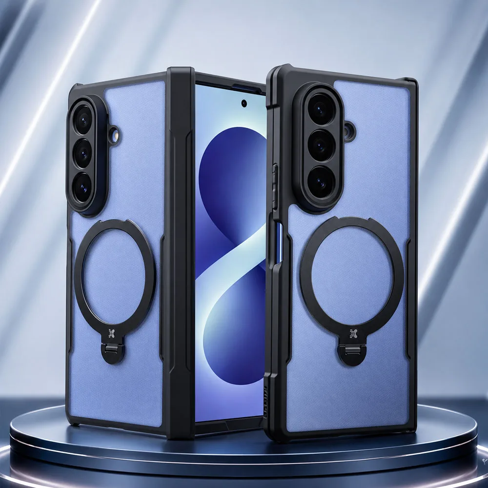 XUNDD For Samsung Galaxy Z Fold 8 Ultra Case Magnetic Kickstand Hinge Protection Clear Shockproof Airbag Cover PC TPU Anti Drop