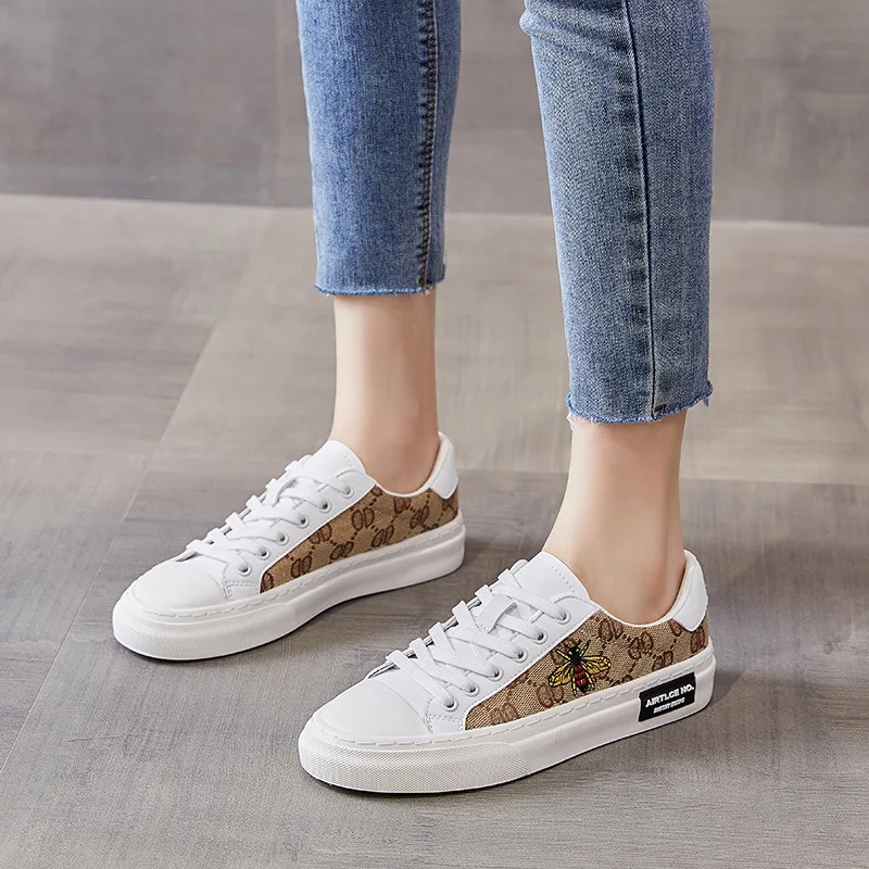 European station canvas women\'s shoes spring thin breathable low-top casual white shoes trend fashionable hundred board shoes