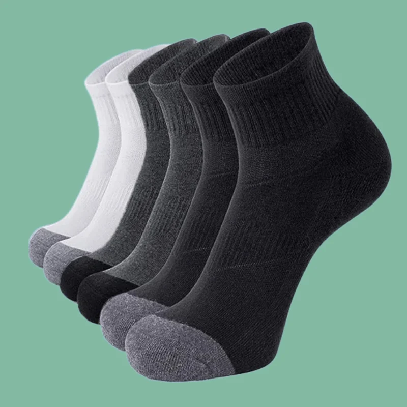 6/12 Pairs Black And White Spring And Summer Men's High Quality Short Tube Socks Elastic Cotton Socks Basketball Sports Socks