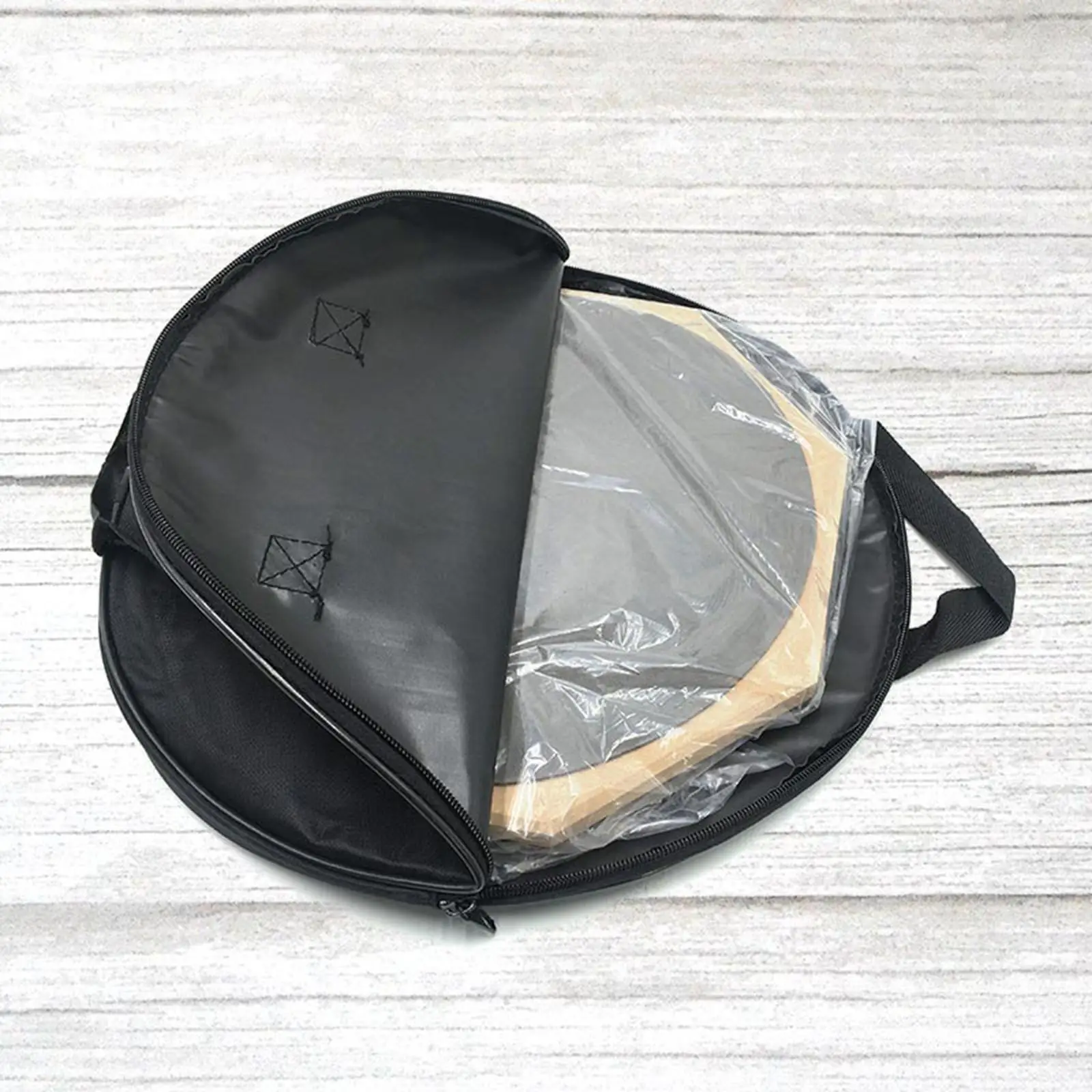 Nylon Dumb Drum Practice Pad Bag Zippered Drum Parts and Hardware Bag for Percussion Training