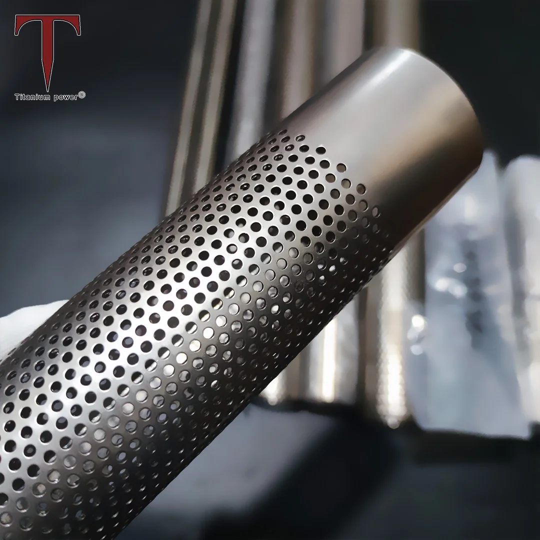 

Dia 51~102mm Cylindrical Perforated Tube Strainer GR2 Round Hole Noise Reduction Filter Pipe for Cars