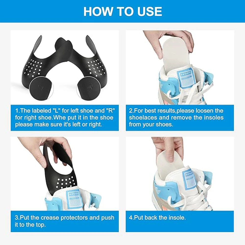 15Pairs Shoe Crease Guard to Sneakers Prevent from Creasing Sports Shoes Head Anti-Fold Protection Support Dropshiping Wholesale