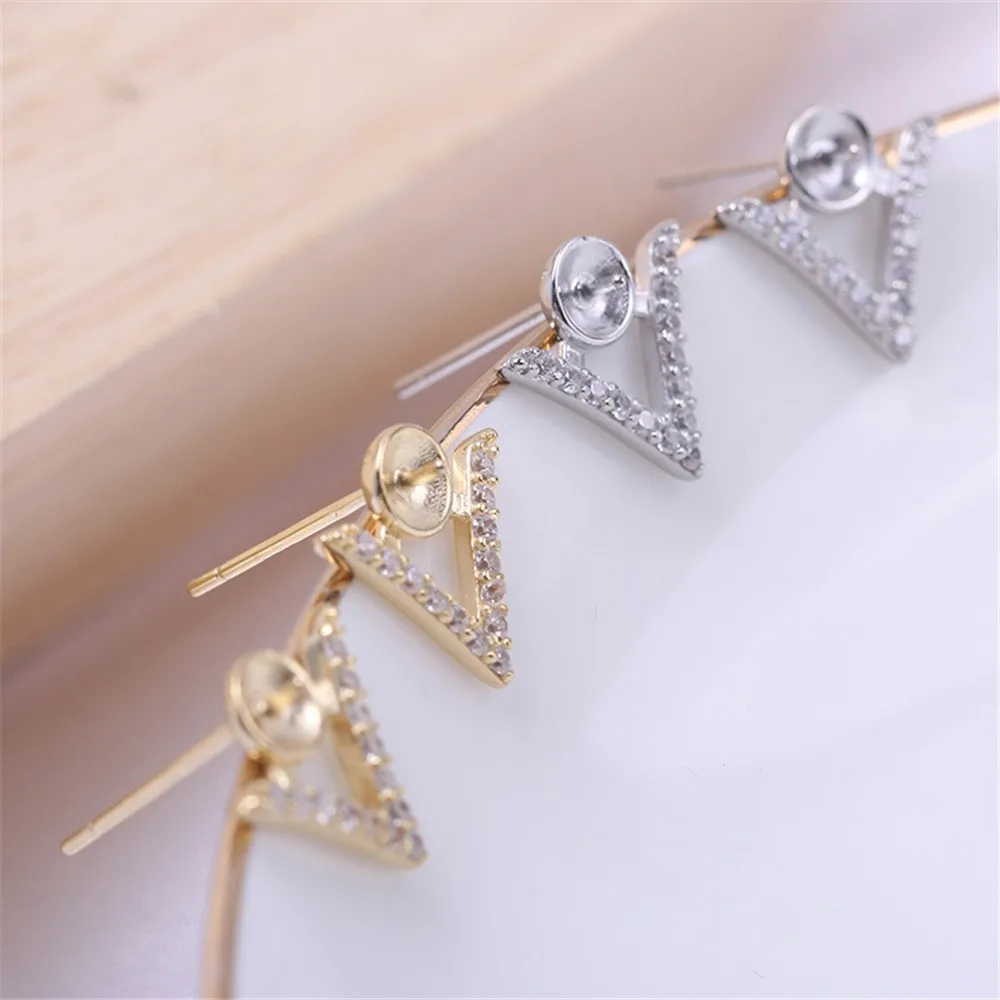 S925 Sterling Silver Pearl Earring Settings DIY Jewelry Making Supplies Blank Earring Posts for Handcrafted Accessories No Pearl