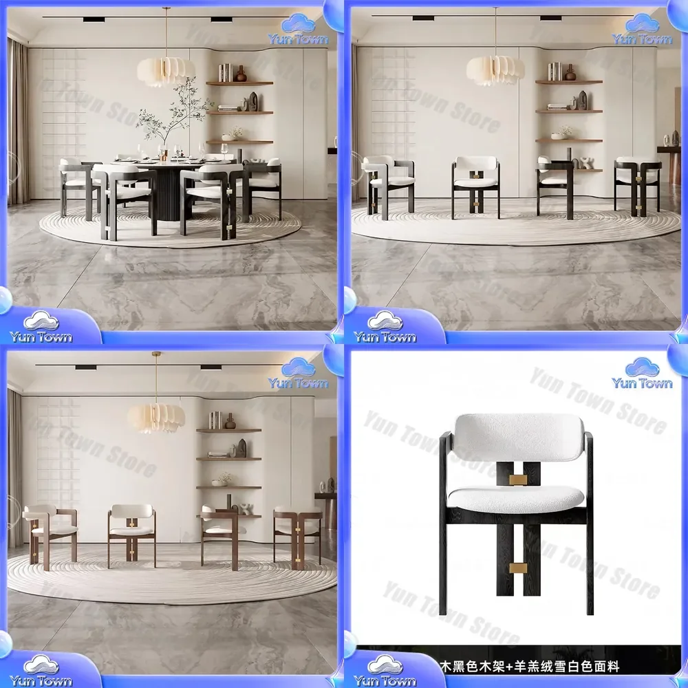 for Le Shu medieval ash wood solid wood restaurant chair with armrests designer tea chair premium book chair