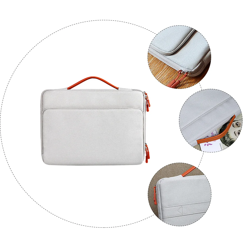 

Waterproof Laptop Bag Scratch Resistant Wear Resistant Thin Light Textured Classic Portable Handbag Layer Design Dust Protection