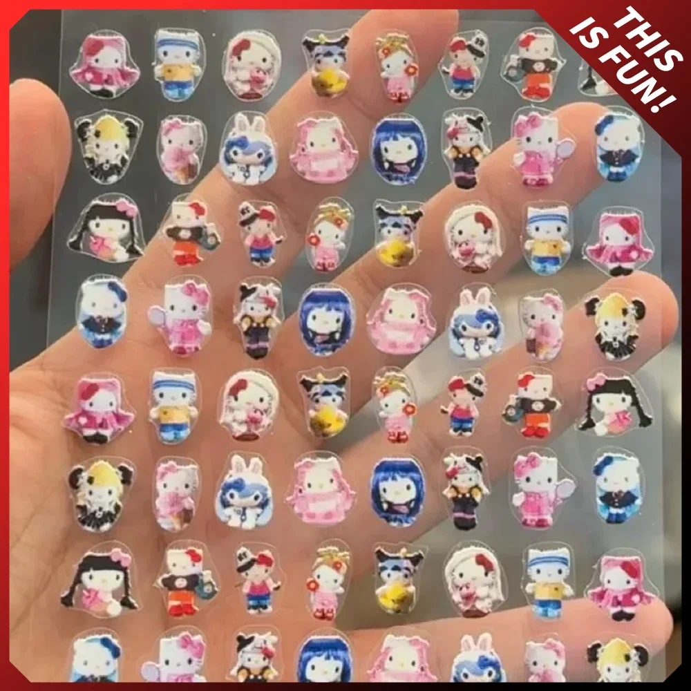 Kawaii Mymelody Pixel Death Hellokitty Y2k Figure Stickers Sanriod Anime Decor Phone Case Diy Sticker Kids Birthday Gifts